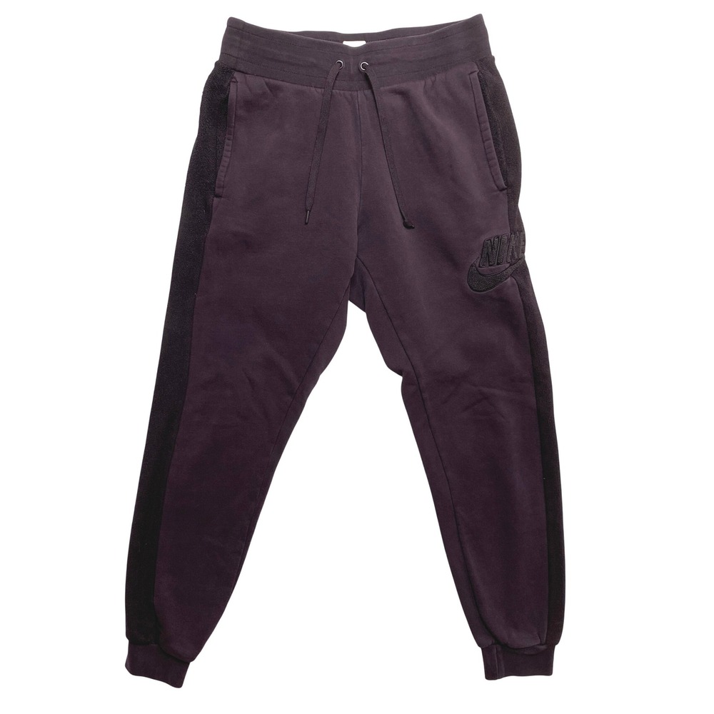 Nike Sportswear Joggers Womens Small Plum Purple Fleece Side Panels Sweatpants